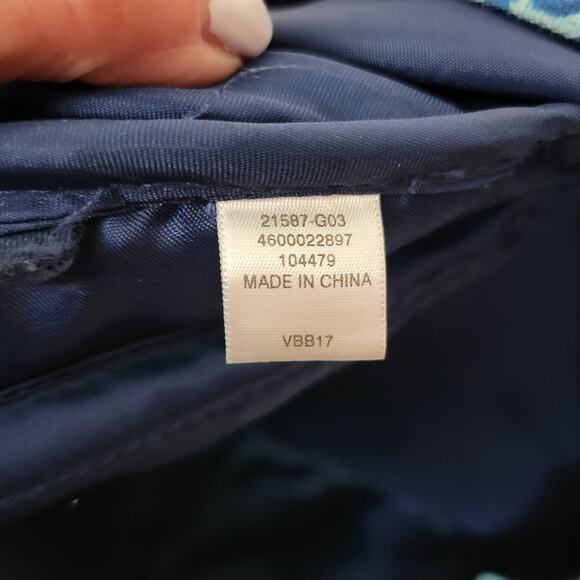 Vera Bradley Lighten Up Grand Cuban Tiles Womens Backpack Blue Laptop Bag - Picture 14 of 14